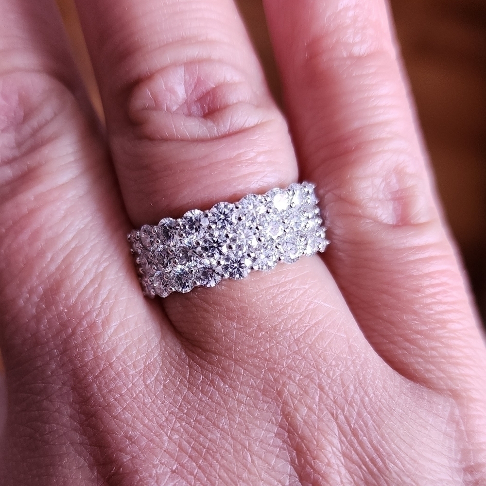 New Certified 2.8 ctw. Brilliant Cut Diamond Moissanite women's ring size 8 - Picture 3 of 13